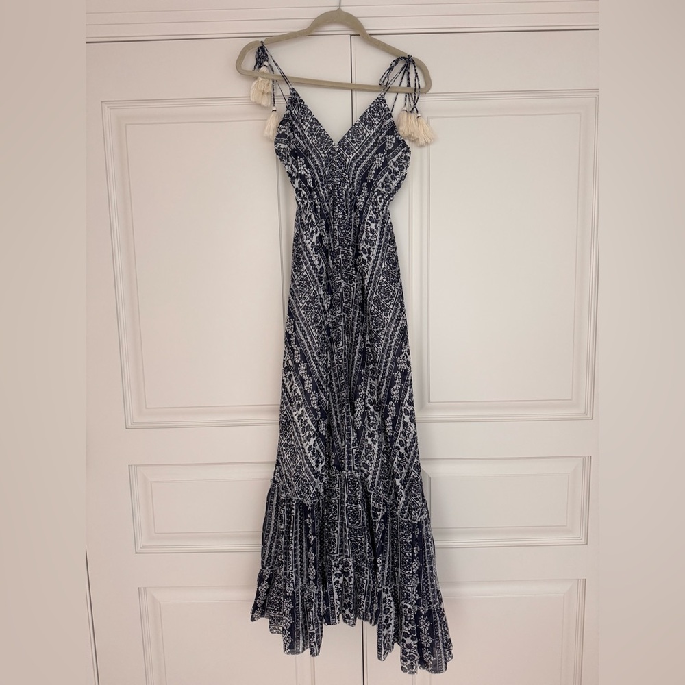 Roller Rabbit Navy and White Maxi Dress